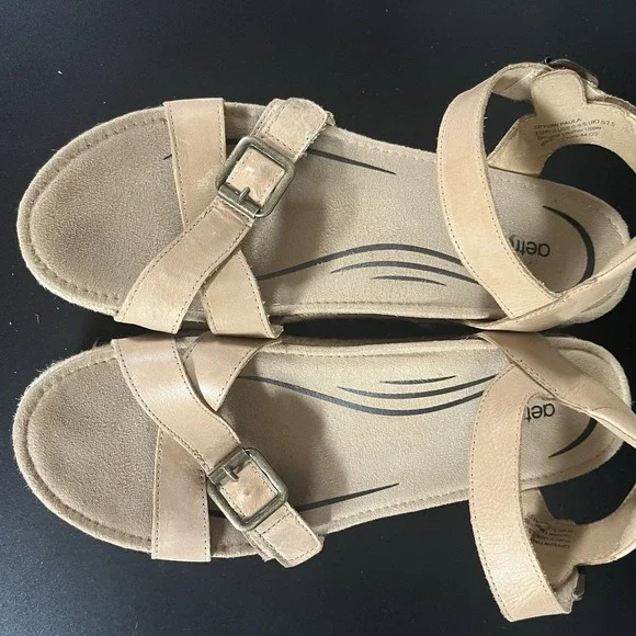 AETREX Leather Paula Arch Support Platform Sandals Espadrille EU 40 US 9-9.5 - Picture 6 of 11